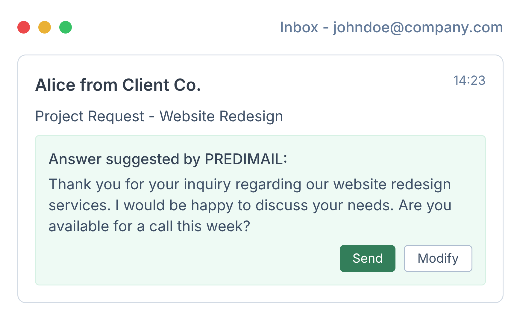Illustration de l'automatisation des e-mails par l'IA par Predimail