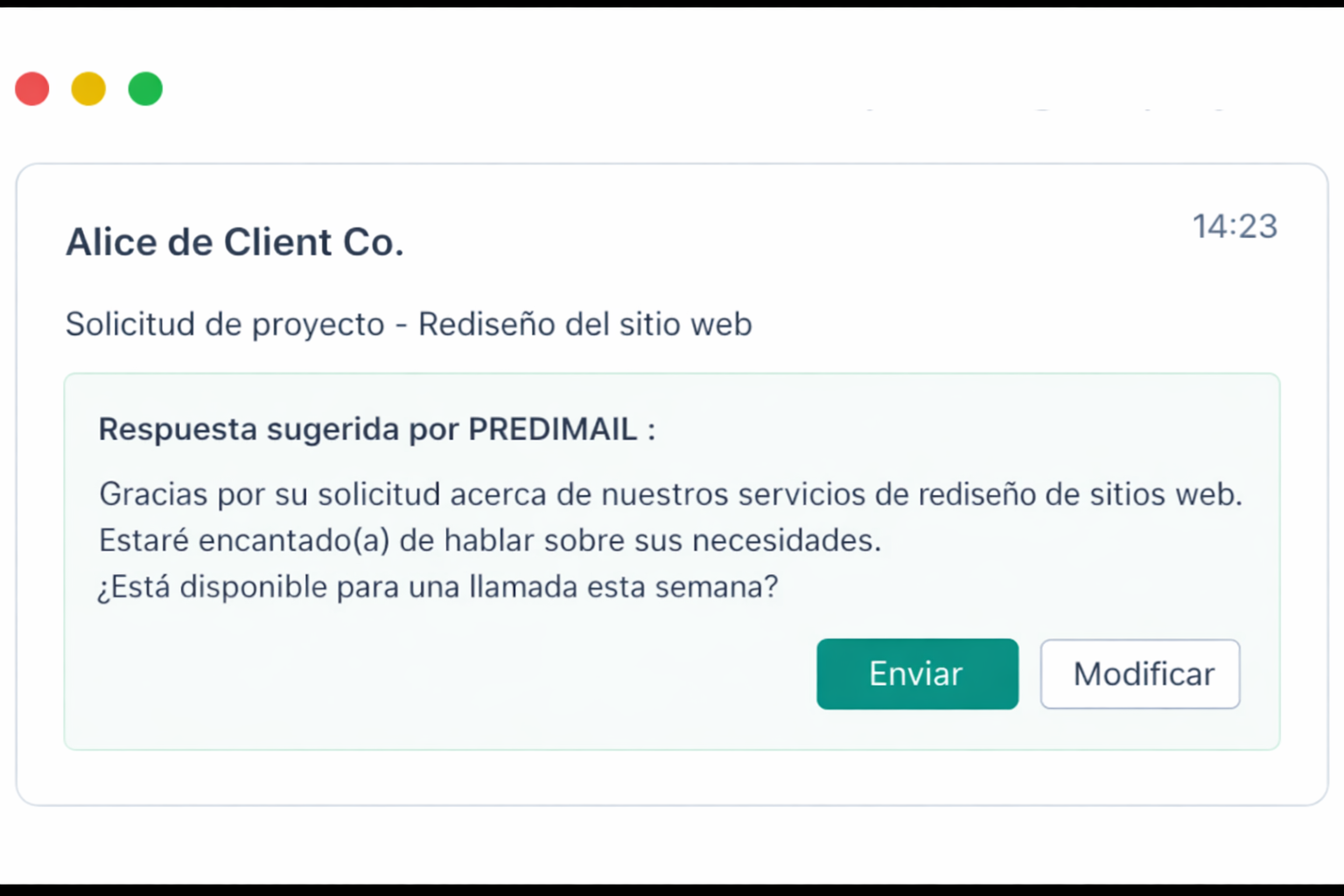 Ilustración de la automatización de emails con la IA de Predimail